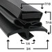 A black rubber magnetic door gasket for a True 810812 refrigerator with measurements.