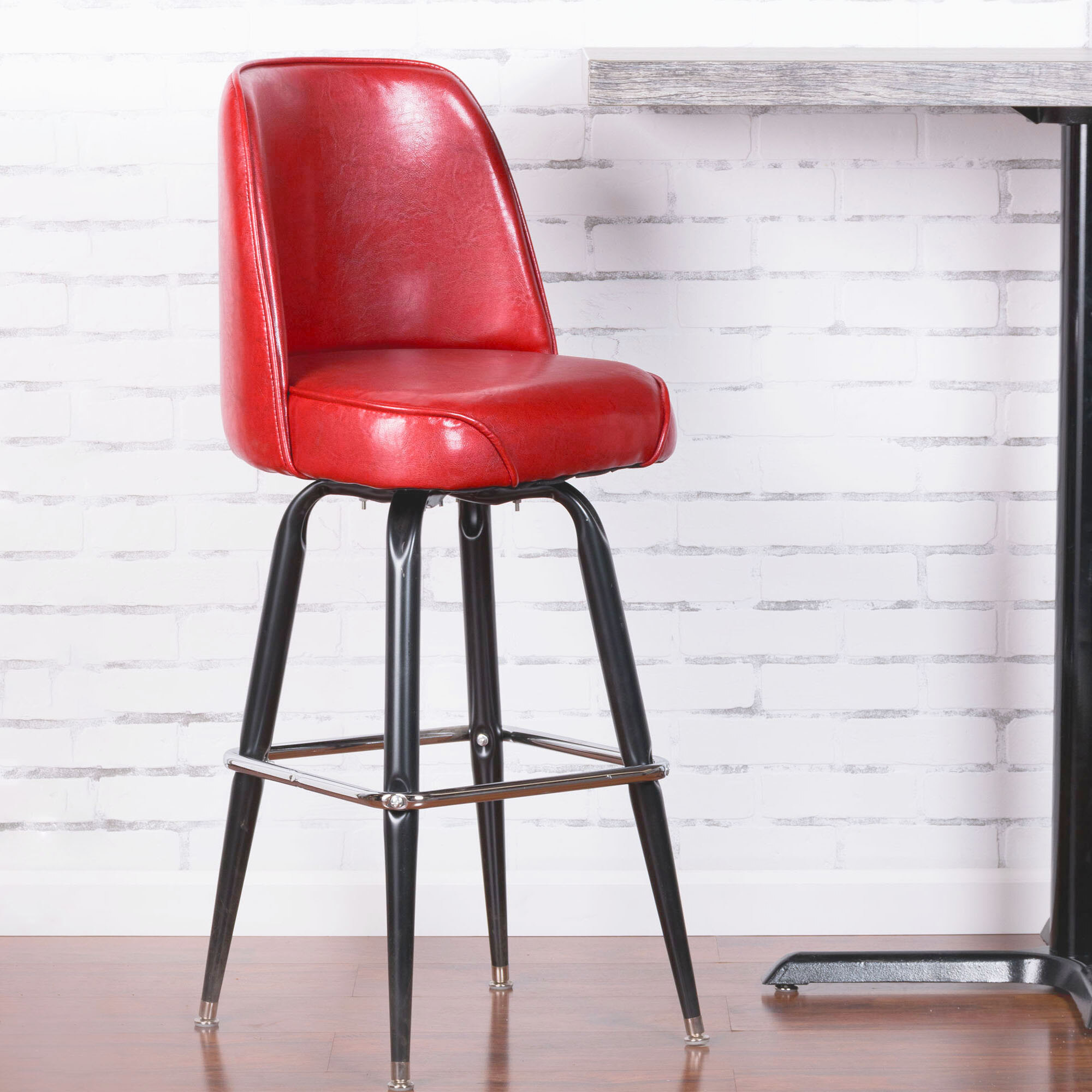 Lancaster Table & Seating Deluxe Crimson Barstool with 19" Wide Bucket Seat