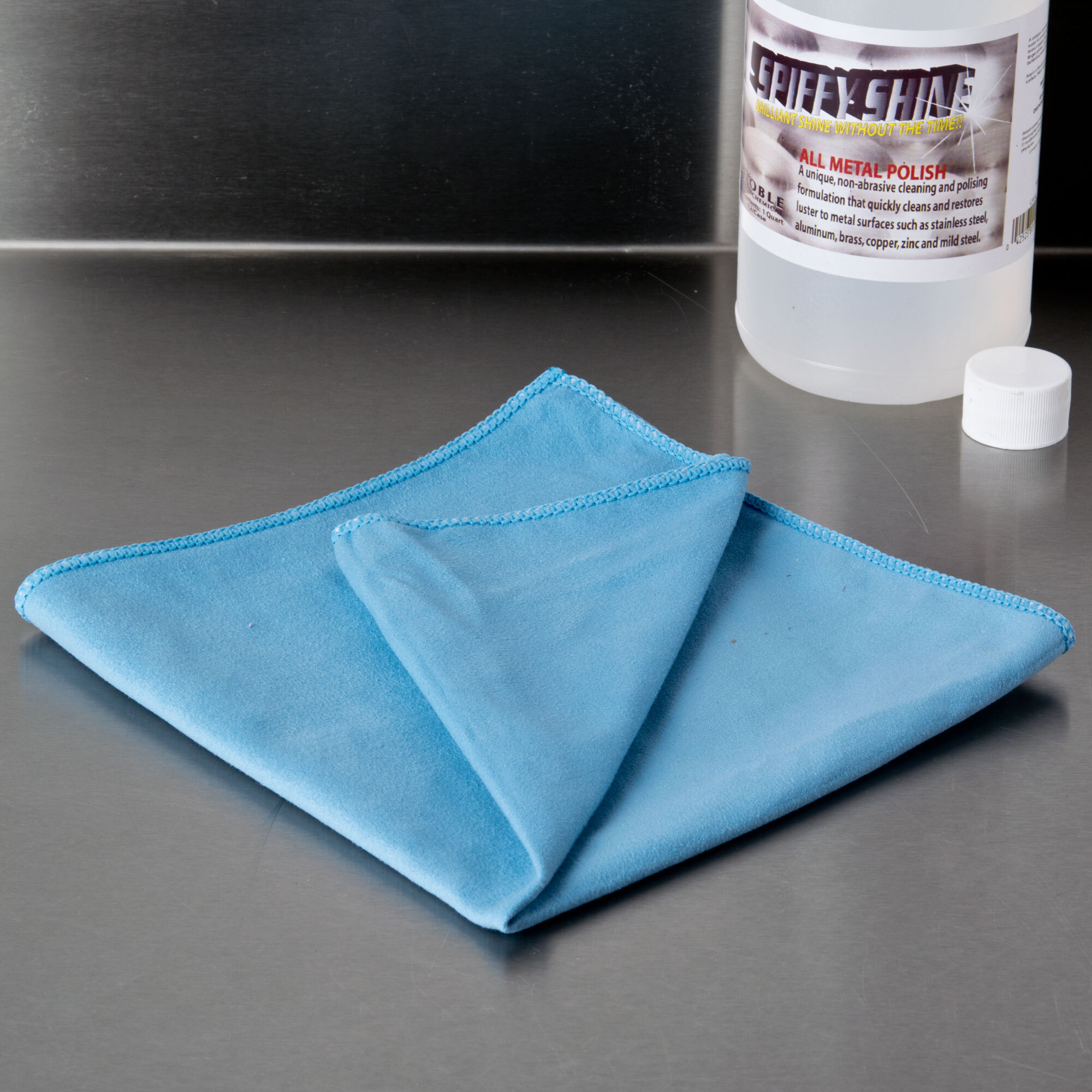 15" x 15" Blue Microfiber Glass / Fine Polishing Cloth 12/Pack