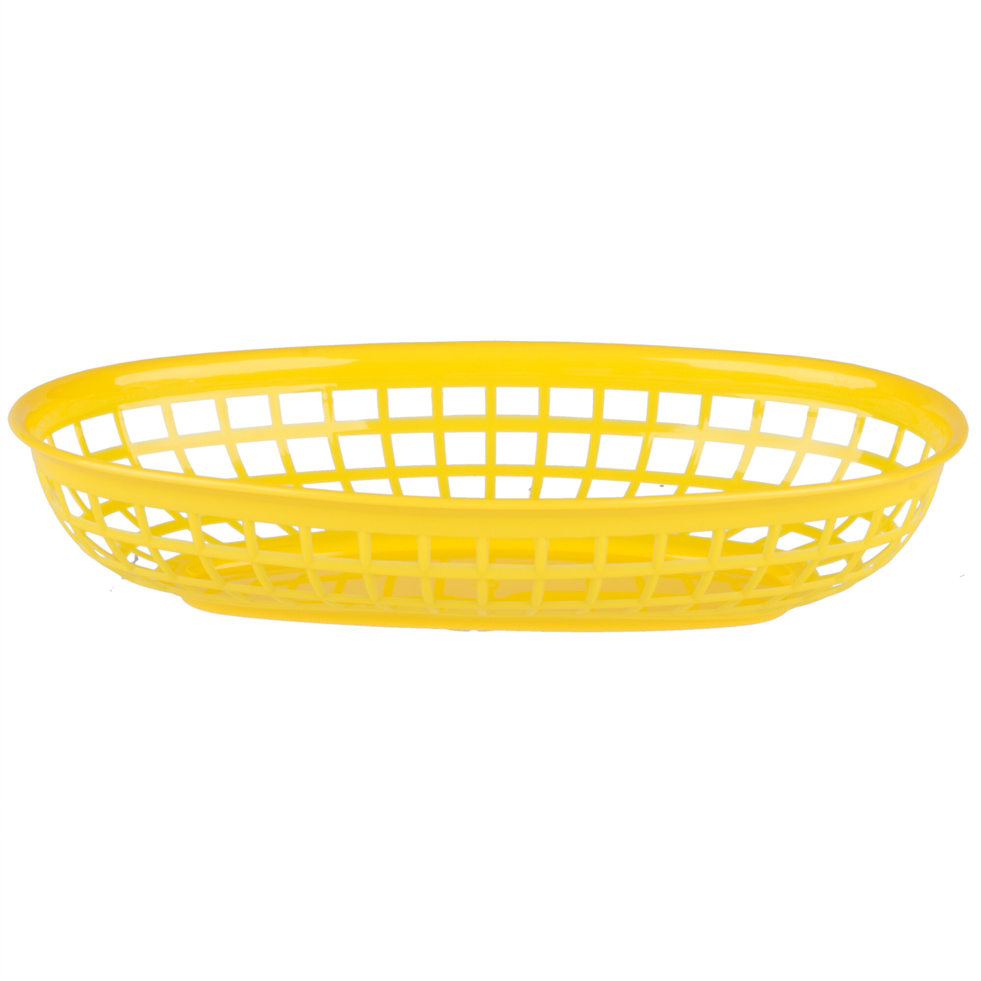 9 1/4" x 5 3/4" Yellow Plastic Oval Fast Food Basket 12/Pack