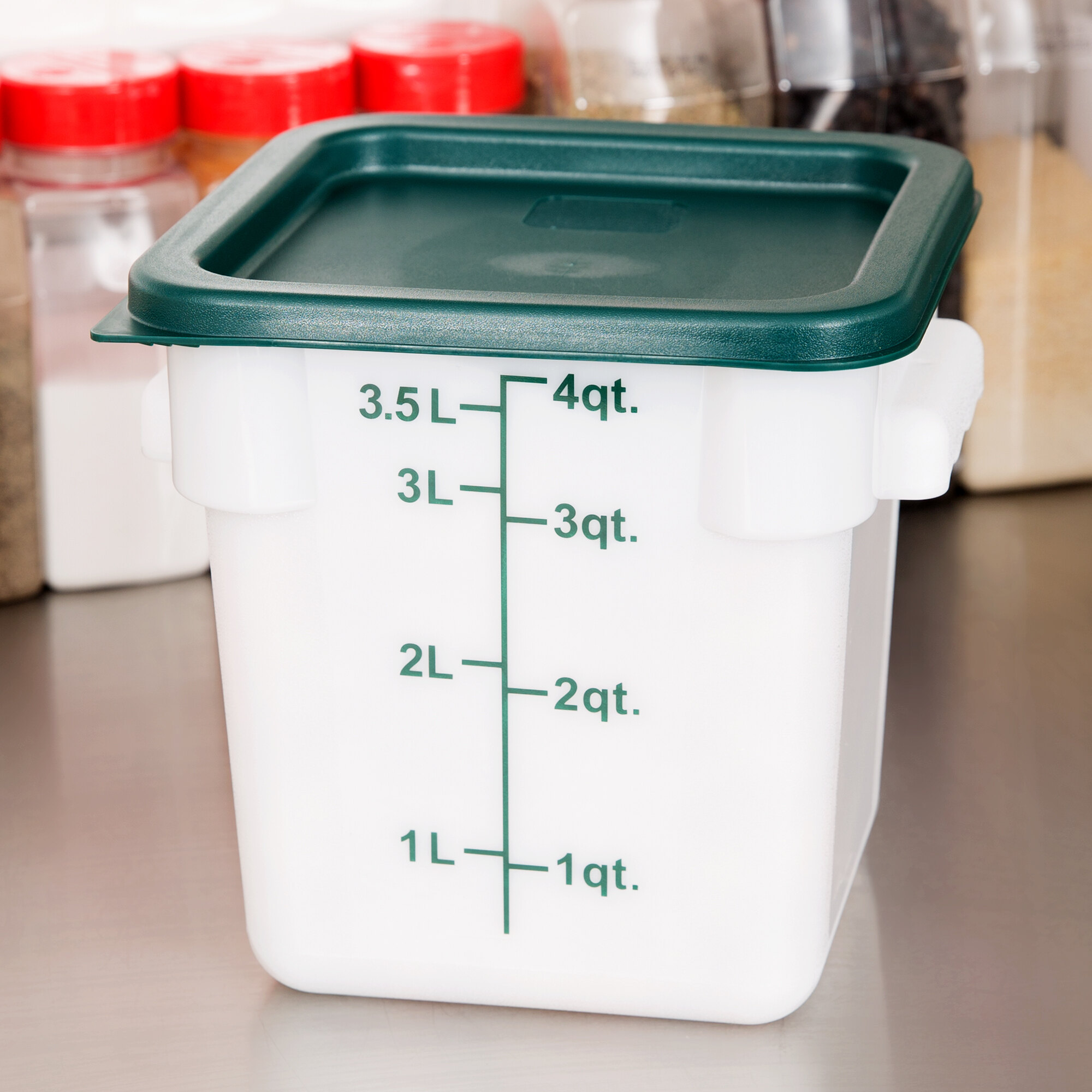 4 Qt. White Square Food Storage Container