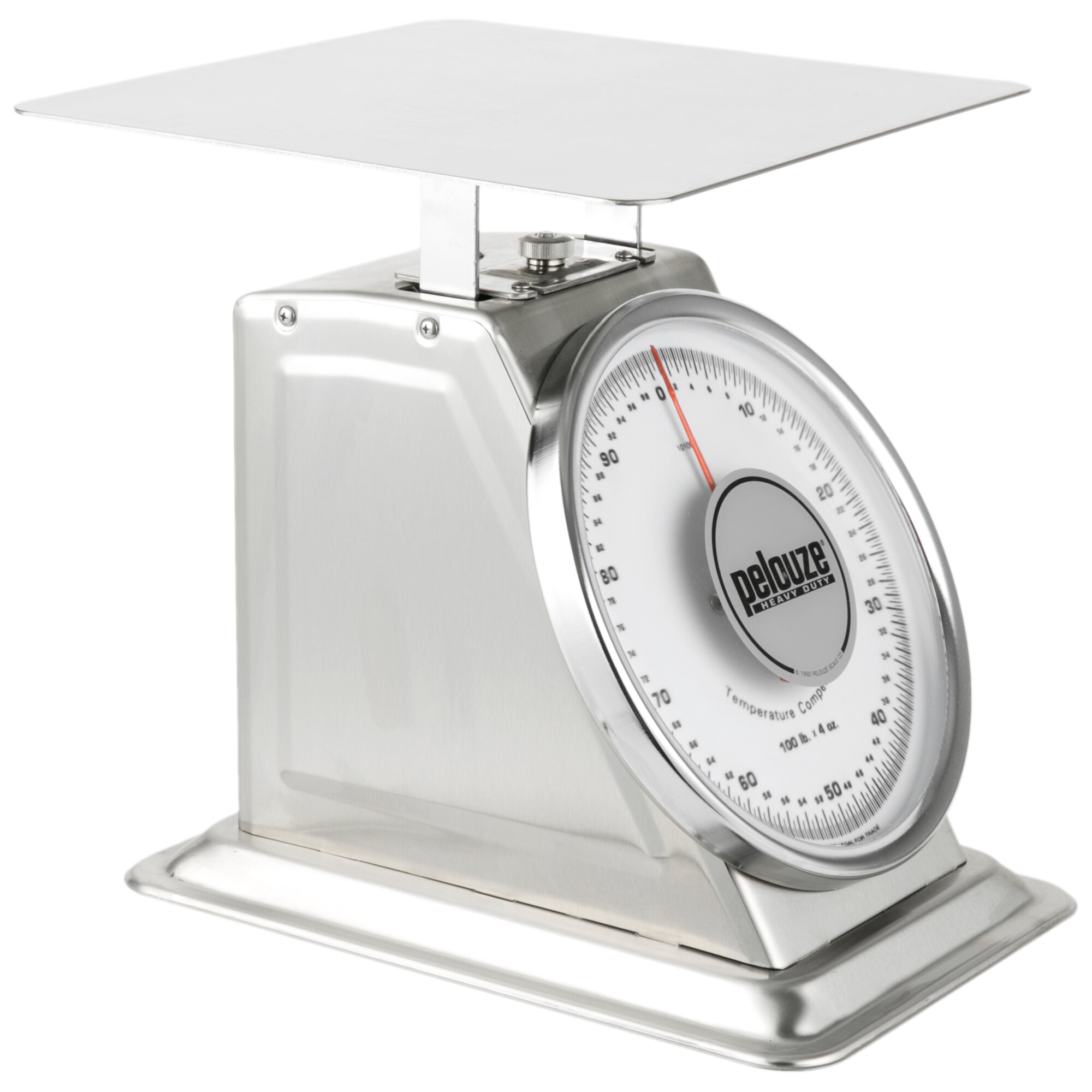 Rubbermaid FG10100S Pelouze 100 lb. Stainless Steel Mechanical Receiving Scale