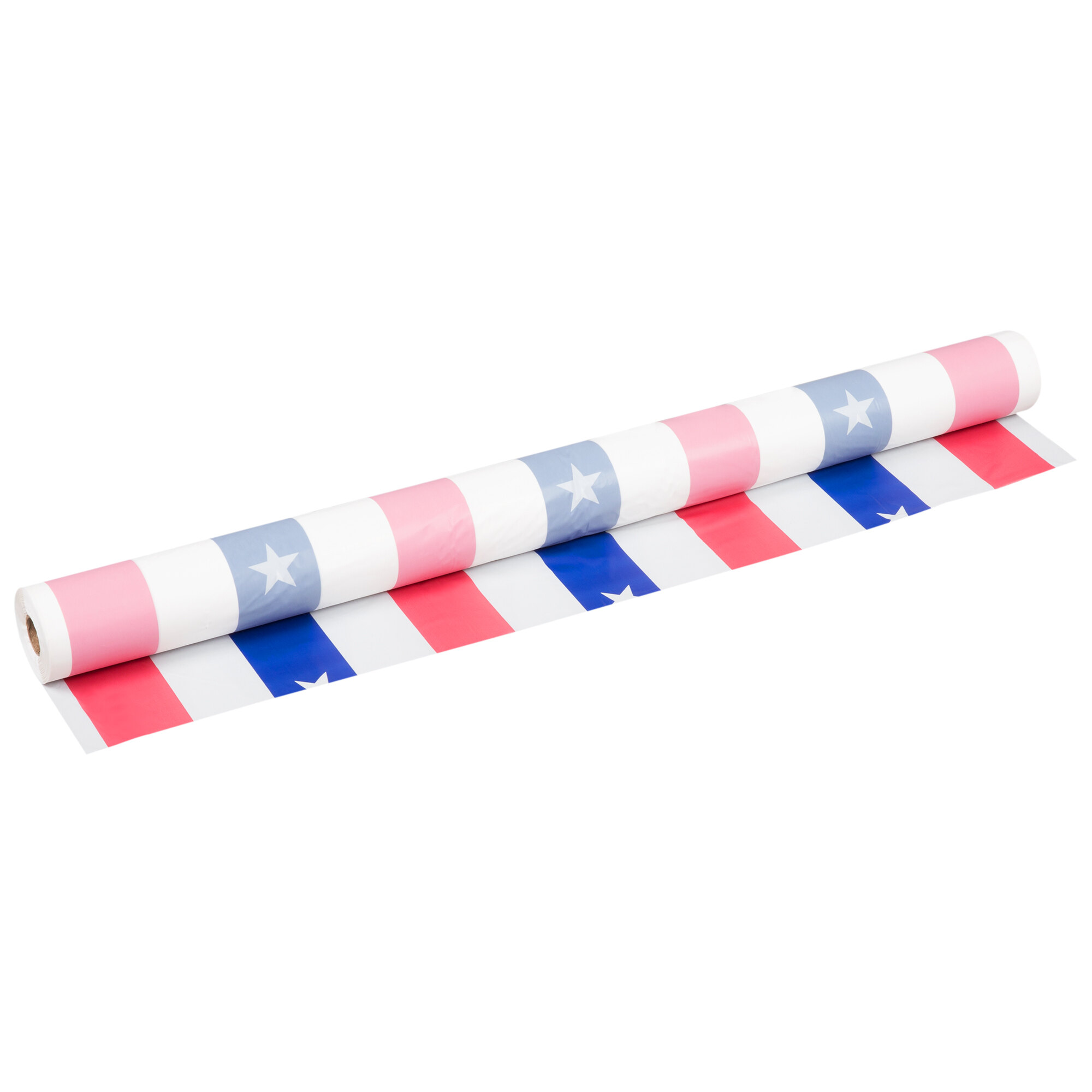 Atlantis Plastics 2TCSSI300 300' Stars and Stripes Plastic Table Cover