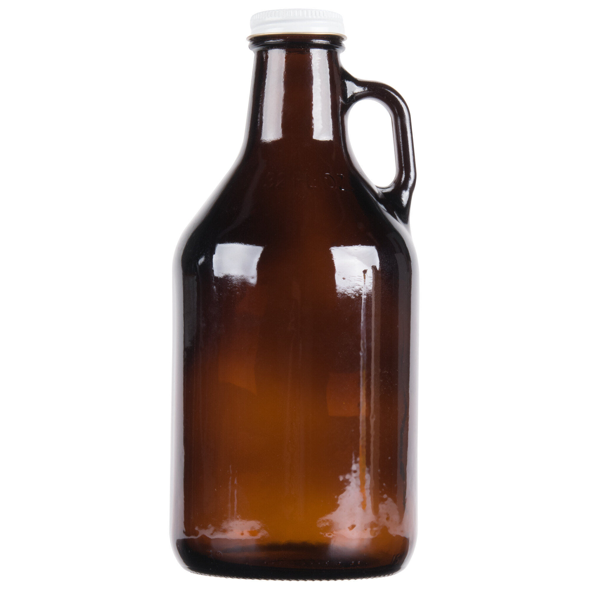 Libbey 70216 32 oz. Amber Growler with Lid