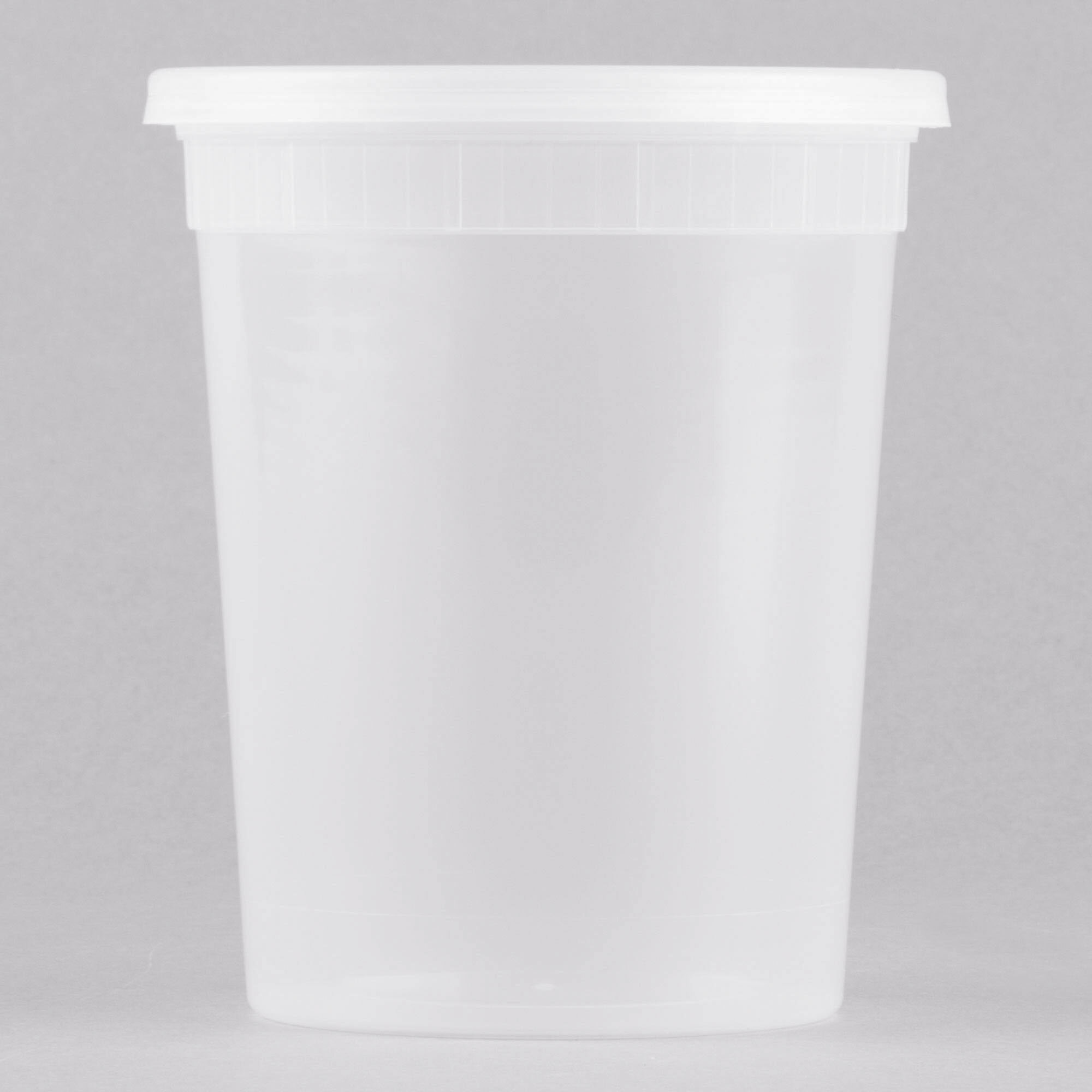 ChoiceHD 32 oz. Microwavable Translucent Plastic Deli Container and Lid