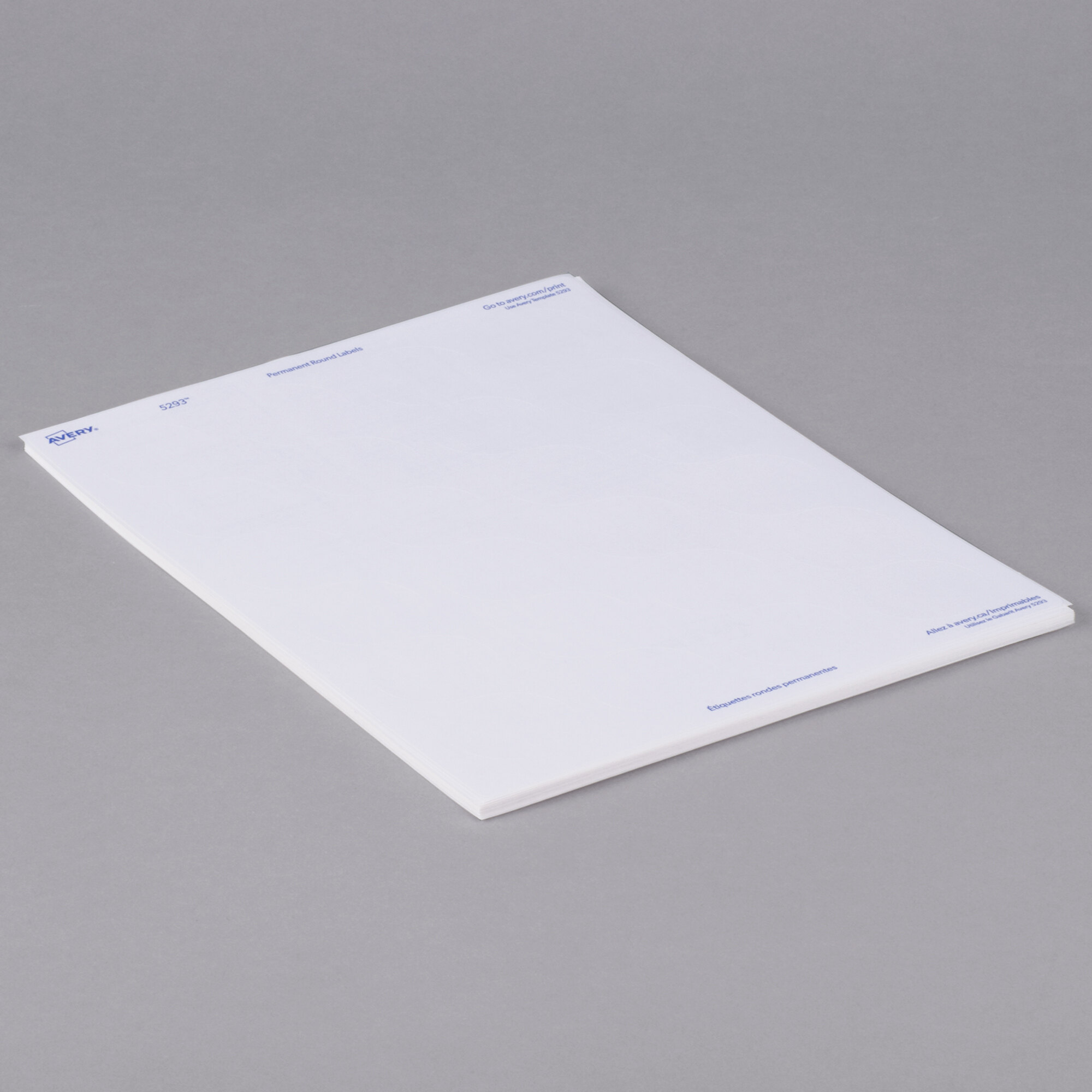 Avery 5293 1 2/3" High-Visibility Round White Printable Labels - 600/Pack