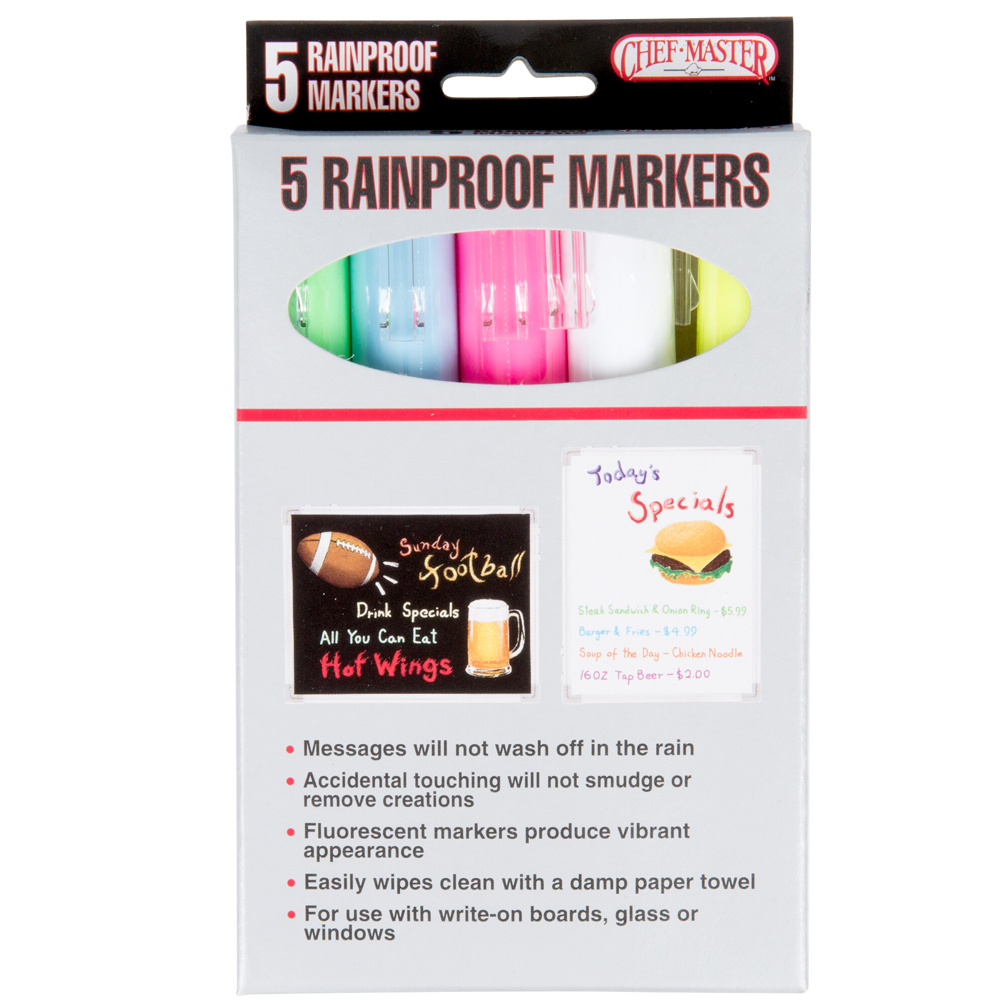 Wet Erase Markers Rainproof Pack of 5