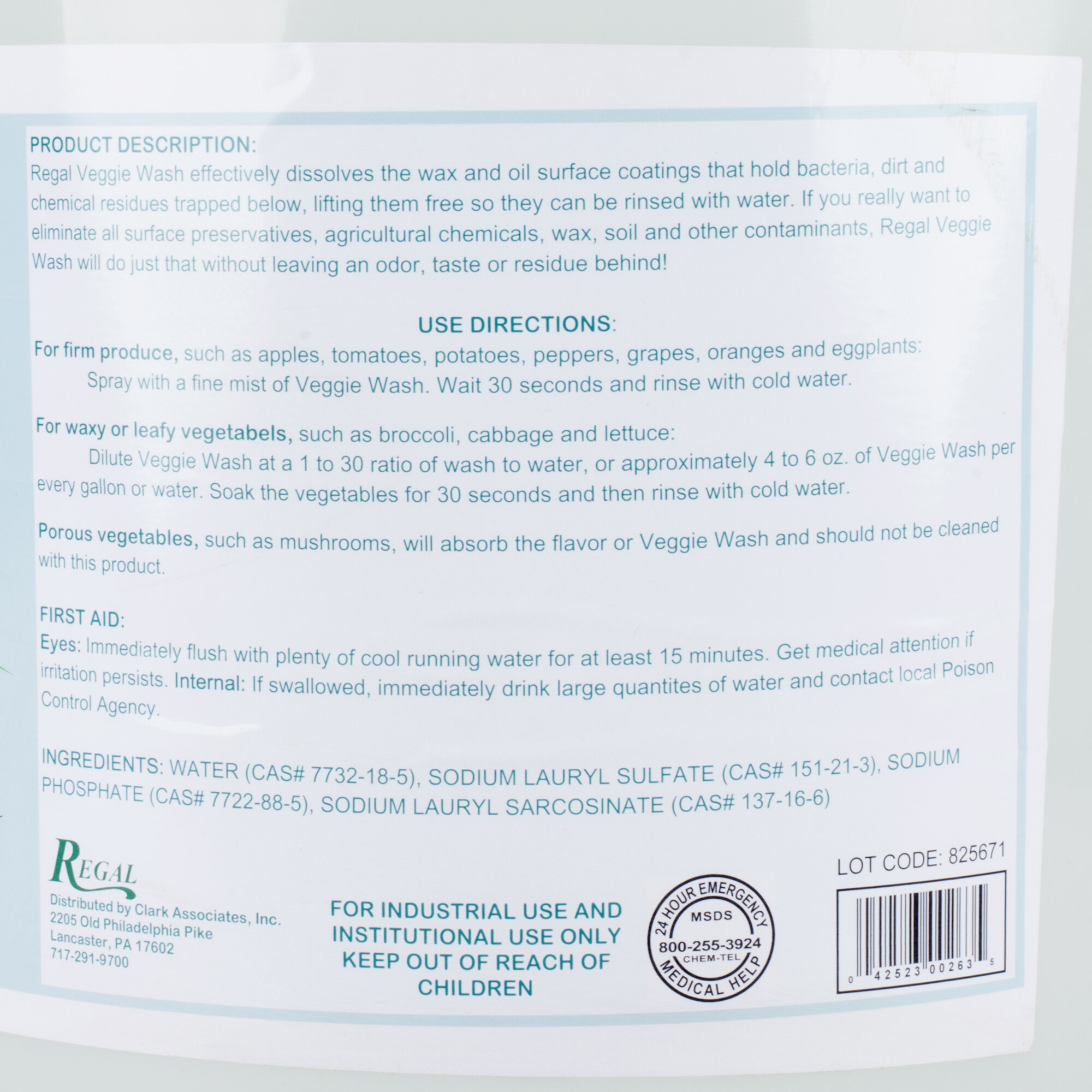 Regal Veggie Wash Fruit and Vegetable Wash Ecolab® 15932