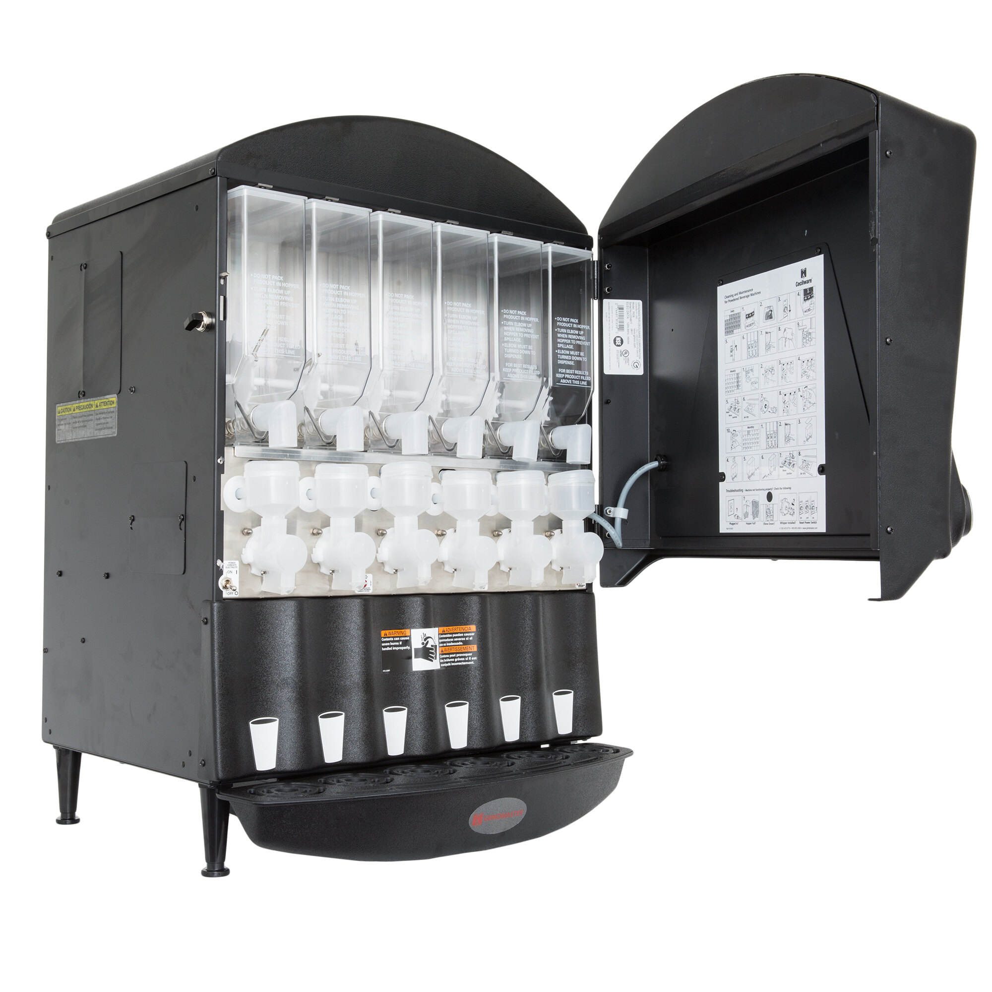 Grindmaster PIC6 Six Flavor Powdered Specialty Beverage Dispenser