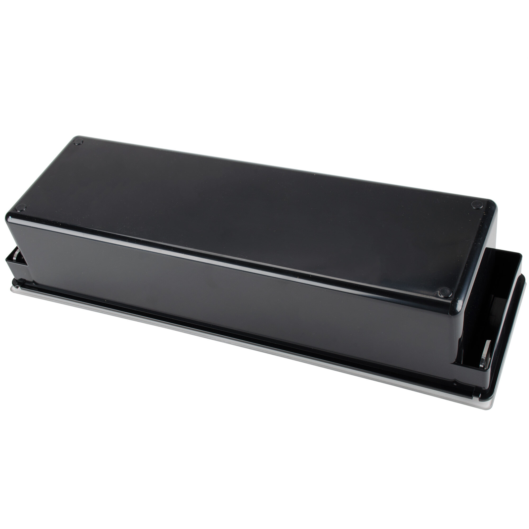 Tablecraft 104 Black 3 Compartment Condiment Holder 20" x 6 5/8" x 4 1/2"