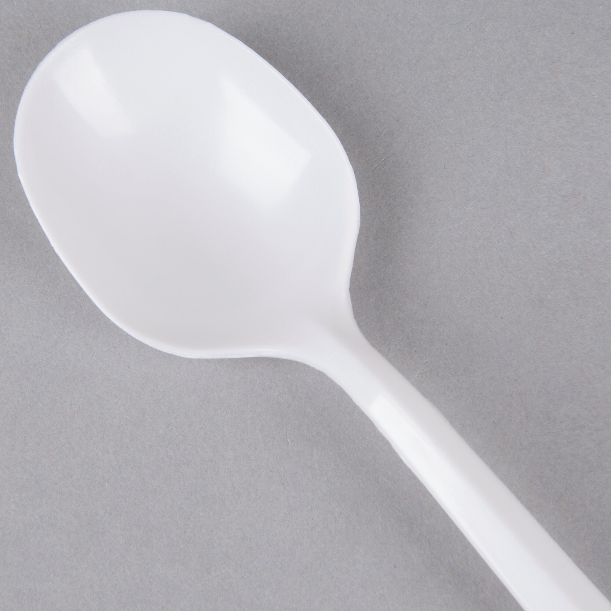 Choice Medium Weight White Plastic Soup Spoon 1000/Case