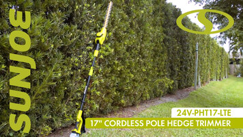 Sun Joe 24V-PHT17-LTE 24V iON+ 17" Cordless Pole Hedge Trimmer Demonstration