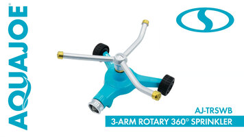 Aqua Joe Indestructible 3-Arm Zinc Rotary 360 Degree Sprinkler with Wheeled Base Overview