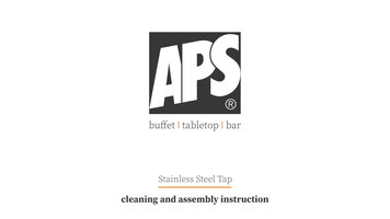 Stainless Steel Tap - Cleaning and Assembly Instructions
