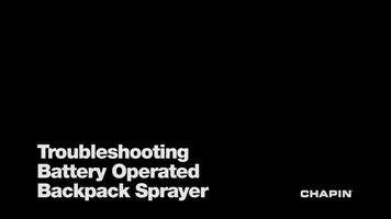 Battery-Powered Backpack Sprayer Troubleshooting
