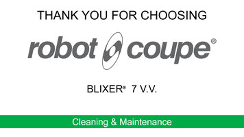 Robot-Coupe Blixer® 7 V.V: Cleaning & Maintenance