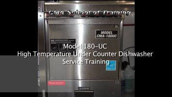 CMA 180UC Undercounter Dishwasher Training Part 1