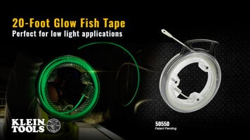 Klein Tools - 20' Glow-in-the-Dark Fiberglass Fish Tape Overview