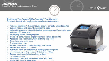 Pyramid 3600SS Time Clock / Document Stamp