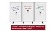 Luxor 3-Panel Mobile Magnetic Whiteboard Room Divider