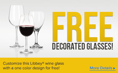 Customize this Libbey wine glass with a one color design for free!