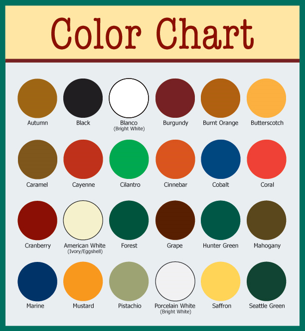 Chart of China Colors