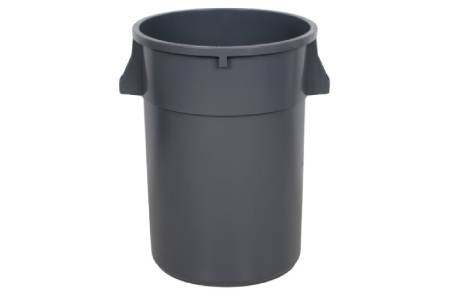 Continental 4444GY Huskee 44 Gallon Gray Round Trash Can