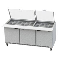 Beverage-Air SPE72HC-30M-CL Elite 72 inch 3 Door Mega Top Refrigerated Sandwich Prep Table