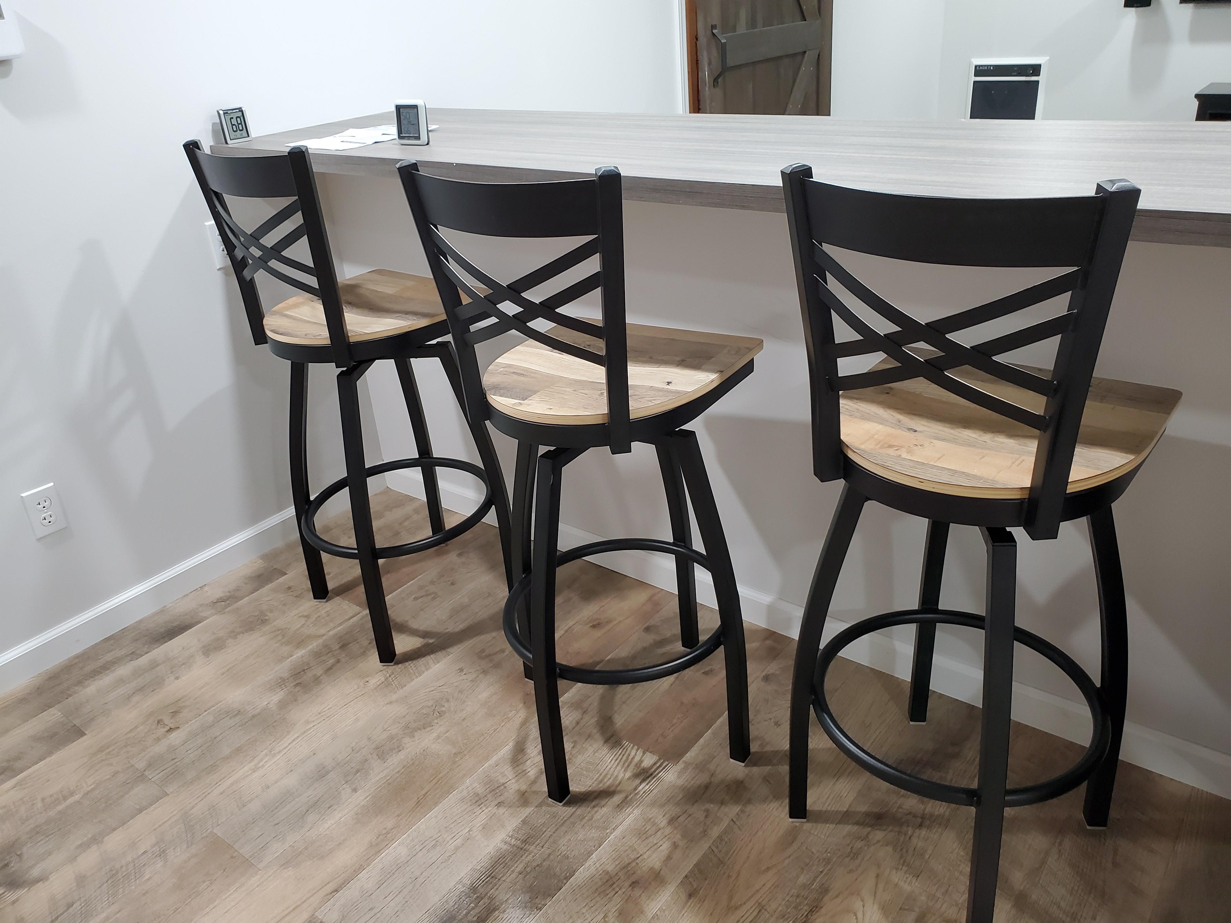 Stools look awesome in bar area!
