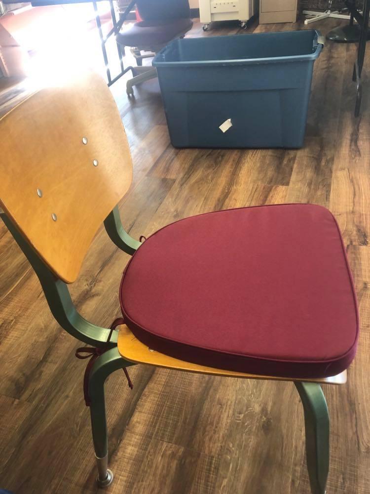 Lancaster Table and Seating wine red Chiavari chair cushion with ties