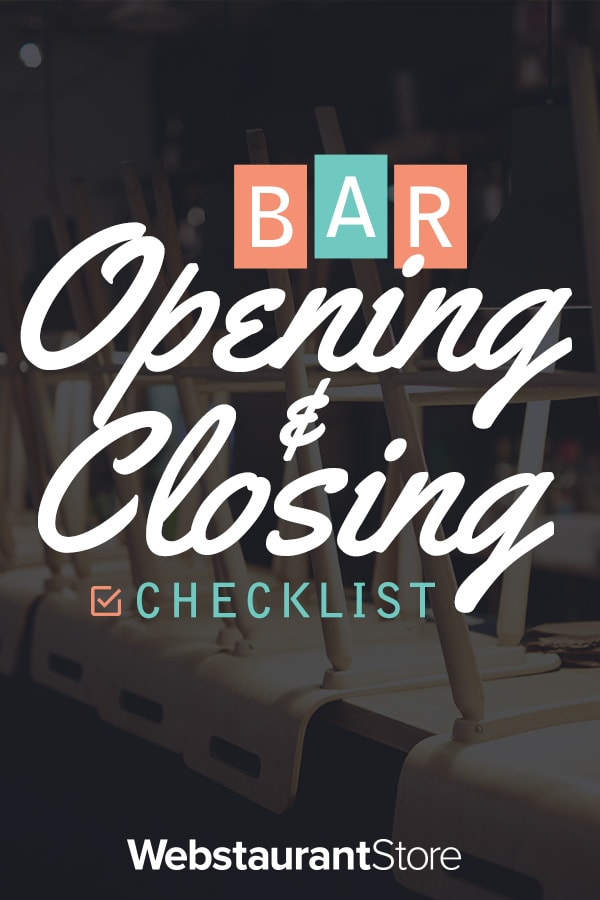 Bar Closing Checklist Cleaning Checklist Template & More