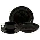10 Strawberry Street Black Coupe / Black Rim Porcelain Dinnerware