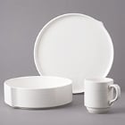Bon Chef Stacked Lines White Porcelain Dinnerware