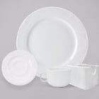 CAC Corona Embossed Super White Porcelain Dinnerware