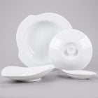 CAC Fashion Bright White Porcelain Dinnerware