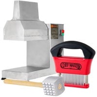 Dual Electric Manual Meat Tenderizer Jerky Slicer w/ Two Legs Clamps Attachments