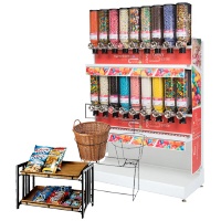 Black Plastic 6-Step Produce Display Riser with Removable Pans - 41