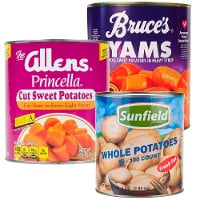 Yams, Sliced and Diced Potatoes, and Instant Potatoes