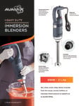 AvaMix IBHD21COMBO Heavy-Duty 21 Variable Speed Immersion Blender with 10  Whisk - 1 1/4 HP - Avamix
