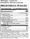 Regal Tangy Lemon Pepper Nutrition