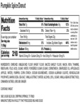 108SOU647099_Pumpkin Spice Donut - Nutrition Label