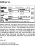 Southern Roots Vegan Bakery Funfetti Layer Cake Nutrition