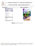 Lotus Organic Brown Basmati Rice Nutrition