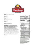 113565453 Tom Sturgis Low Sodium Specials Pretzels 5 lb. Box Nutrition Sheet