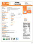 TCHO Choco Blanco 35% White Oat Milk Chocolate spec sheet