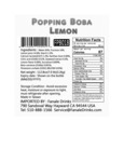 BOBA BURSTING LEMON nutrition