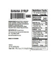 SYRUP CONC BANANA nutrition SYRUP CONC BANANA nutrition
