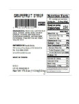 SYRUP CONC GRAPEFRUIT nutrition