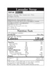 SYRUP CONC LAVENDER nutrition