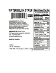 SYRUP CONC WATERMELON nutrition